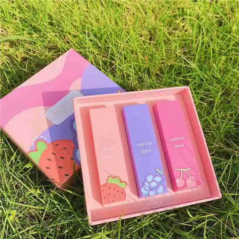 

WETN 3Pcs/Set Liquid Lipstick Matte Velvet Lip Stick Long Lasting Creative Pink Girl Cigarette Tube Lip Gloss Lip Makeup Beauty