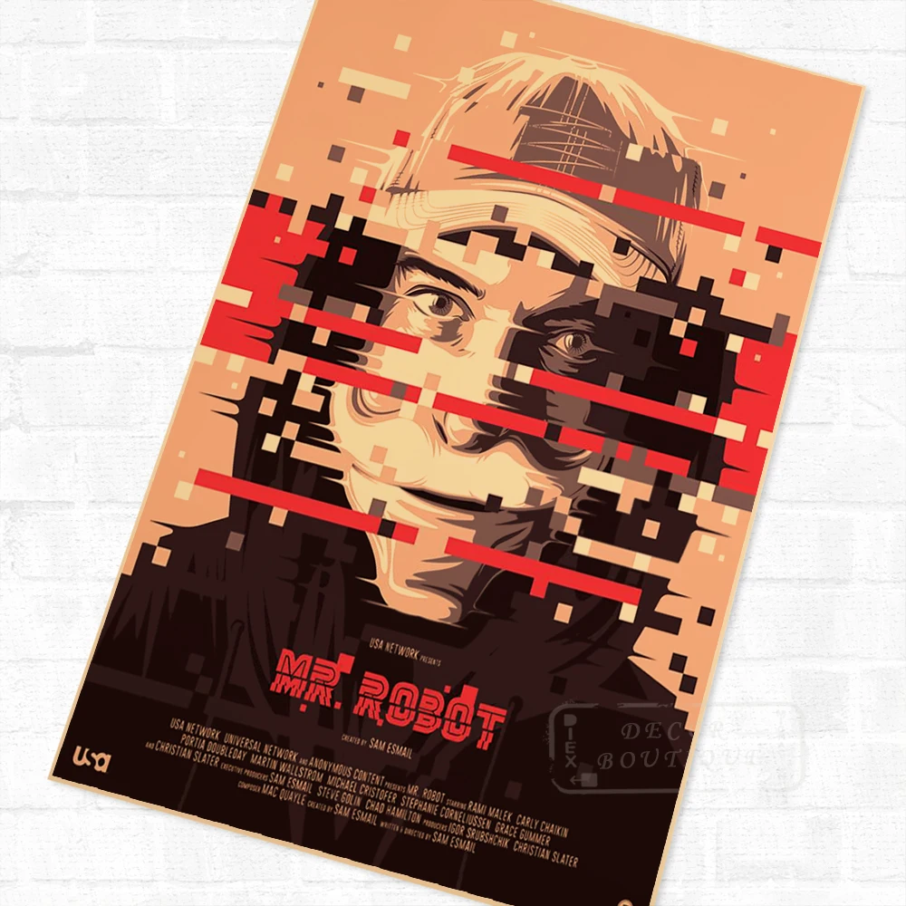 Постер мистер робот демократия был взломан винтажная Ретро Картина на холсте