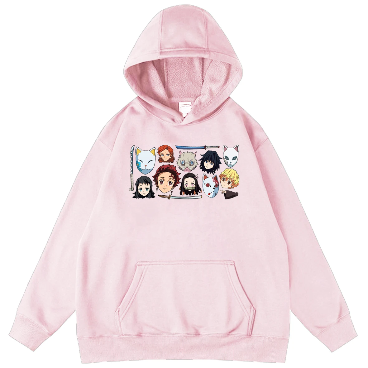 

Girls Boys Hoodie Kids 3-13 Years Demon Slayer Kimetsu No Yaiba Anime Print Children's Clothes Winter Clothes Plus Sweatshirt