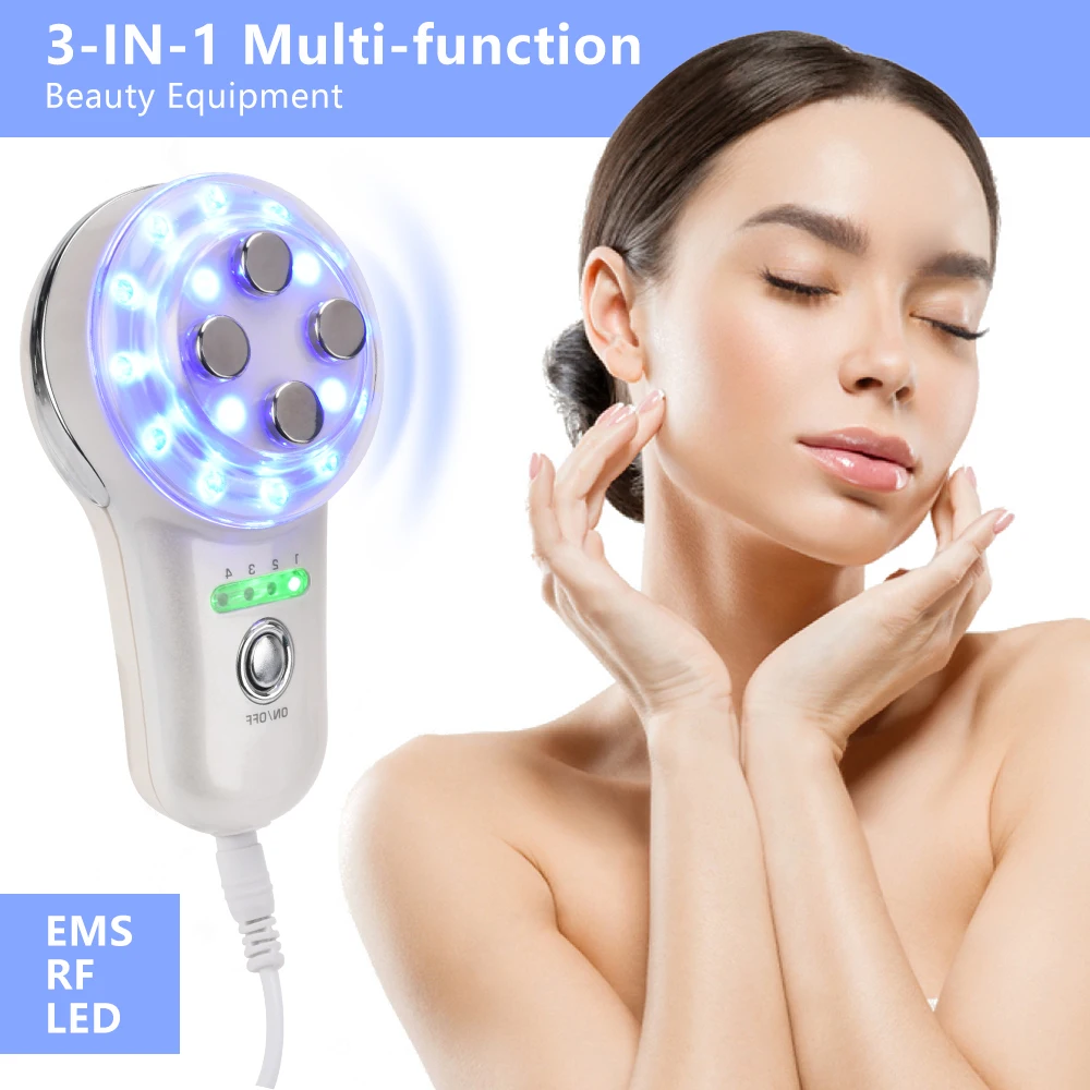 

RF EMS Facial Lifting Massager Mini LED Photon Radio Frequency Skin Rejuvenation Machine Wrinkle Removal Skin Care Beauty Device