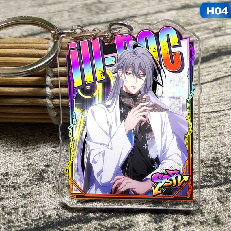 

2021 Hypnosis Mic: Division Rap Battle Anime HD Printed Laser Keychain Cosplay Acrylic Pendant Keyring Cute Funny Cartoon Gift