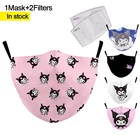 Черная маска для лица Melody Cute Anime на заказ Моющиеся Многоразовые Дышащие Модные маски для лица для детей