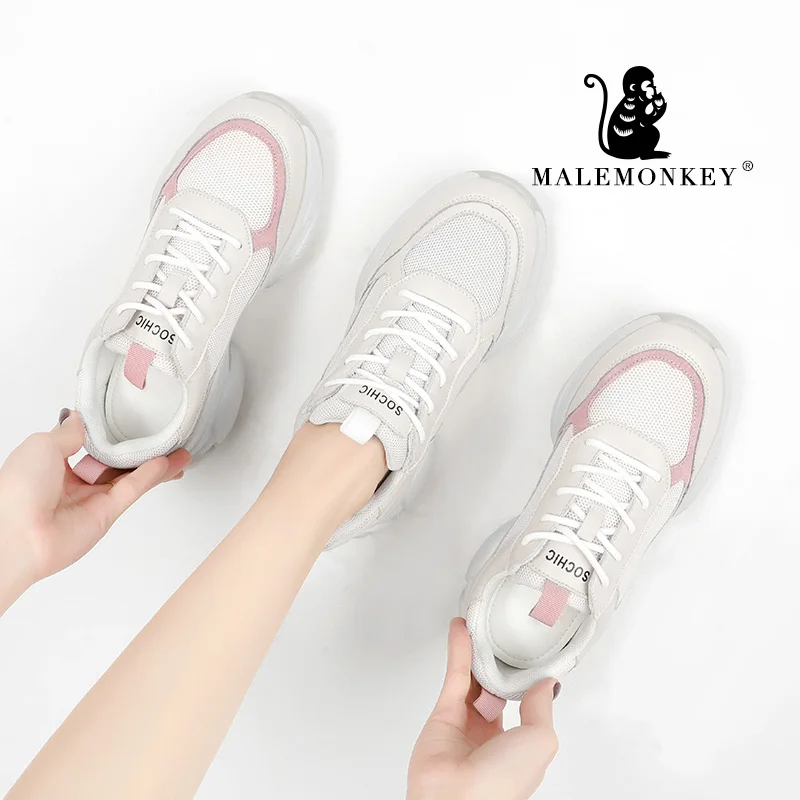 Кроссовки MALEMONKEY женские повседневная обувь для бега на платформе толстая