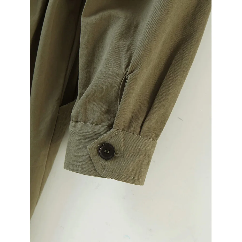 

2020 NEW Summer women jumpsuit green solid bow turn-down collar long sleeve jumpsuit female fashion casual women clothes