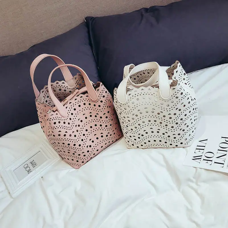 Модная женская Повседневная Сумка-тоут в горошек Дамский композитный саквояж