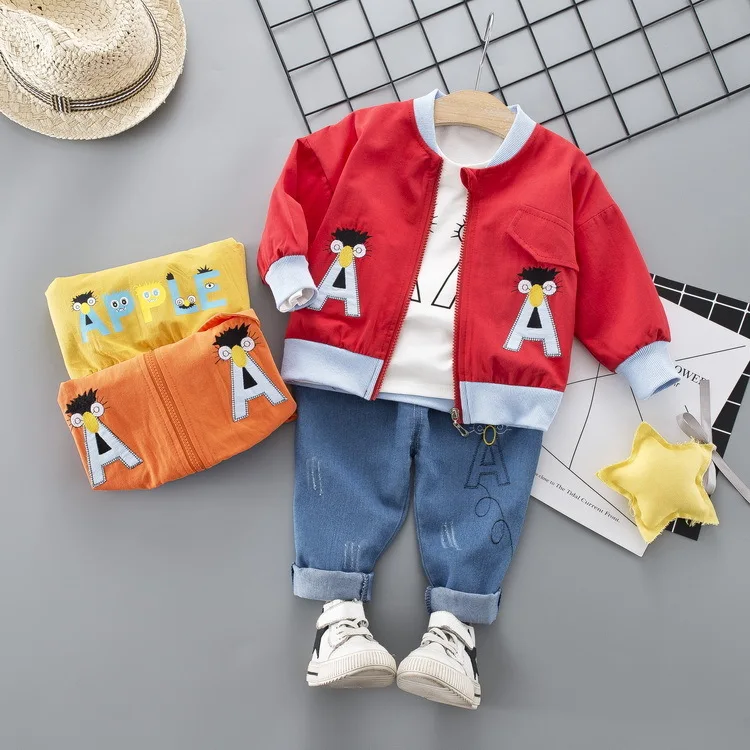 

NEW Autumn Baby Children Clothes Suit Boys Girls Cartoon Jackets T Shirt Pants 3Pcs/sets Kids Toddler Fashion Cotton Tracksuits