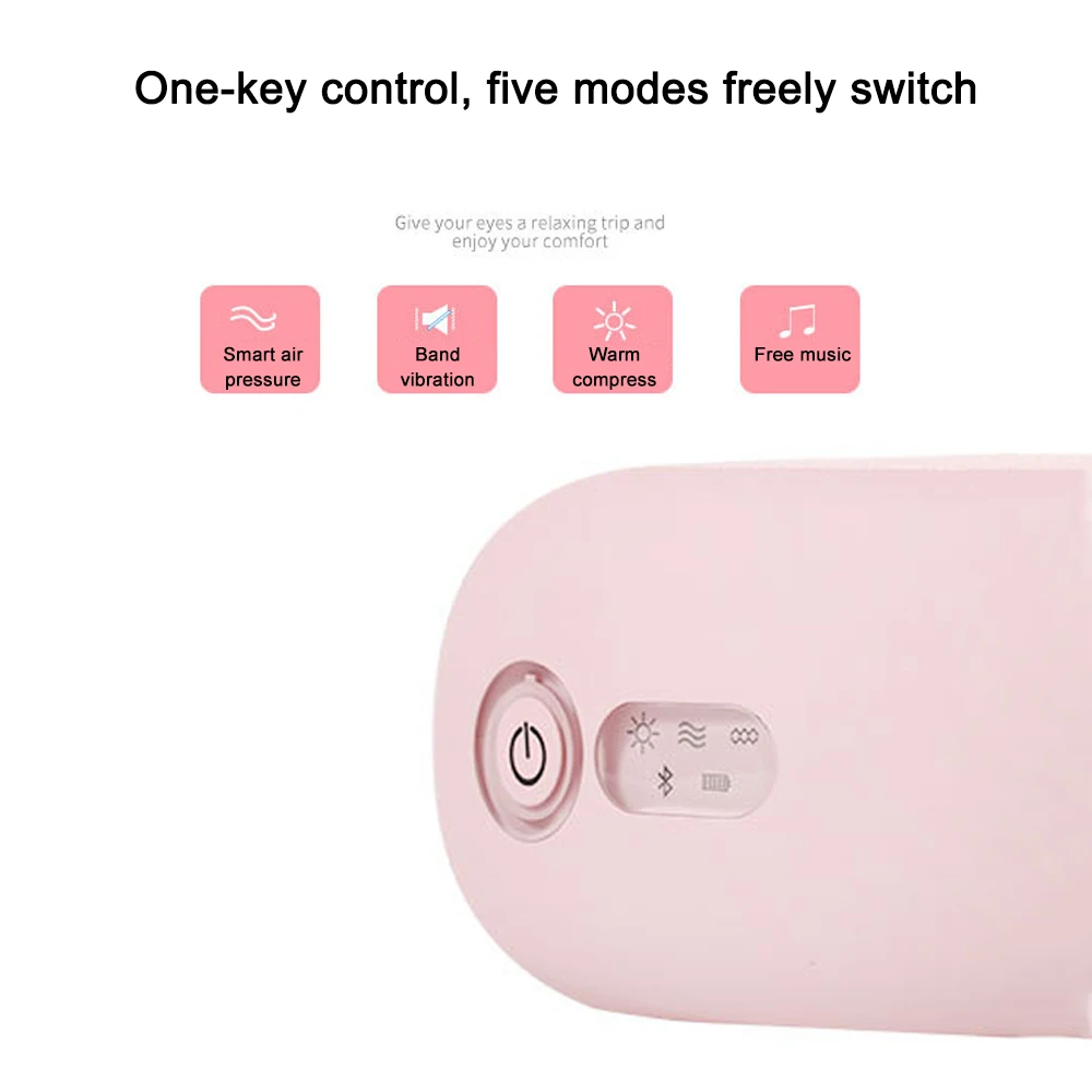 

Bluetooth Eye Massager 180 Folding Electric Vibration Music Eye Care Device Hot Compress Wrinkle Fatigue Relieve Rechargeable