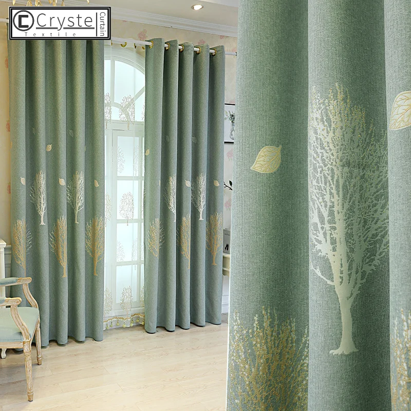 

Curtains for Living Room Bedroom French Window Imitation Cotton and Linen Thick Jacquard Fabric Nordic Simple Shade Bedroom
