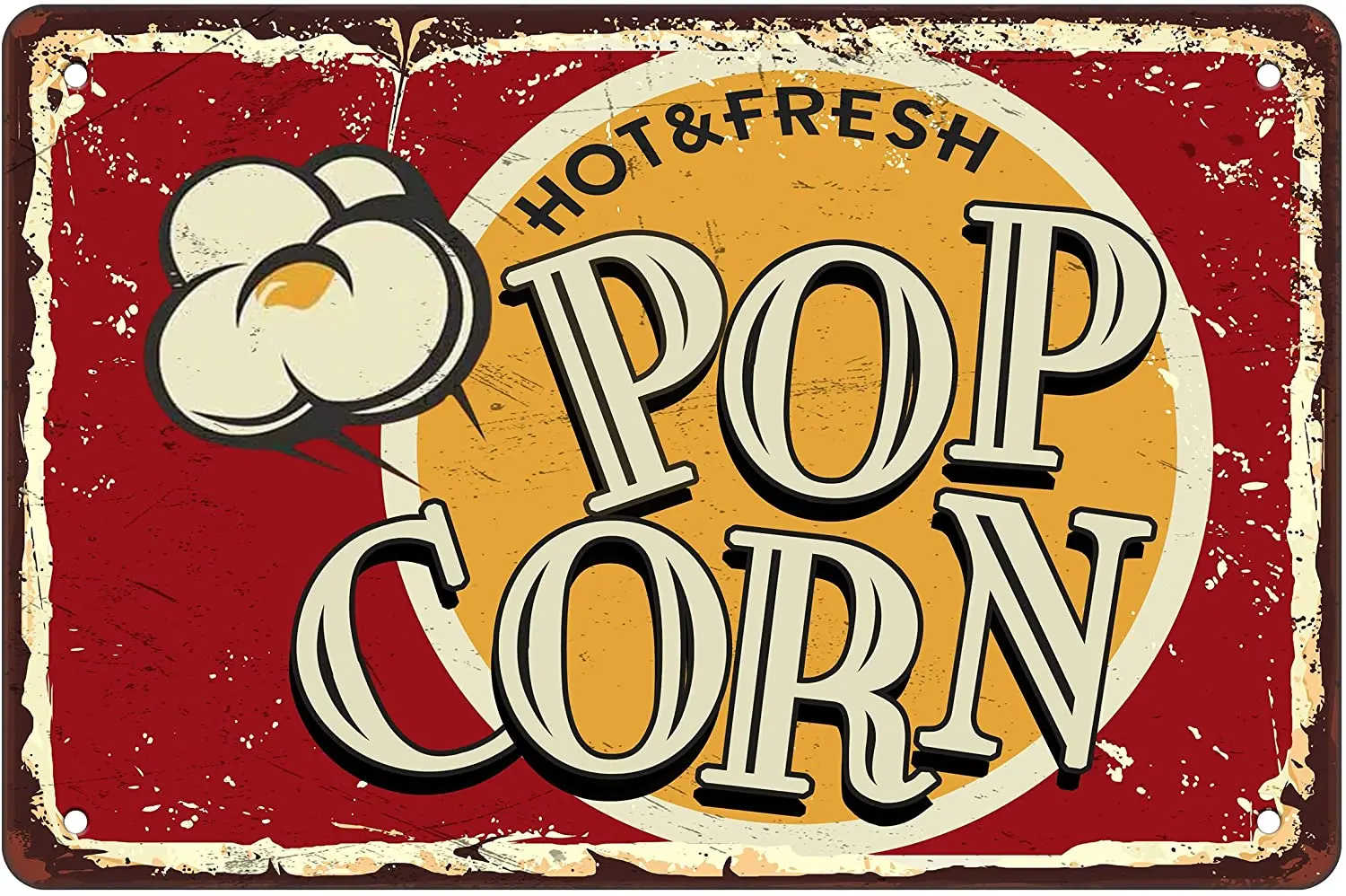 

no applicable Tin Metal Signs,HOT & Fresh POP Corn Sign Food and Snacks Wall DecorBarsRestaurantsKitchenCafes Pubs