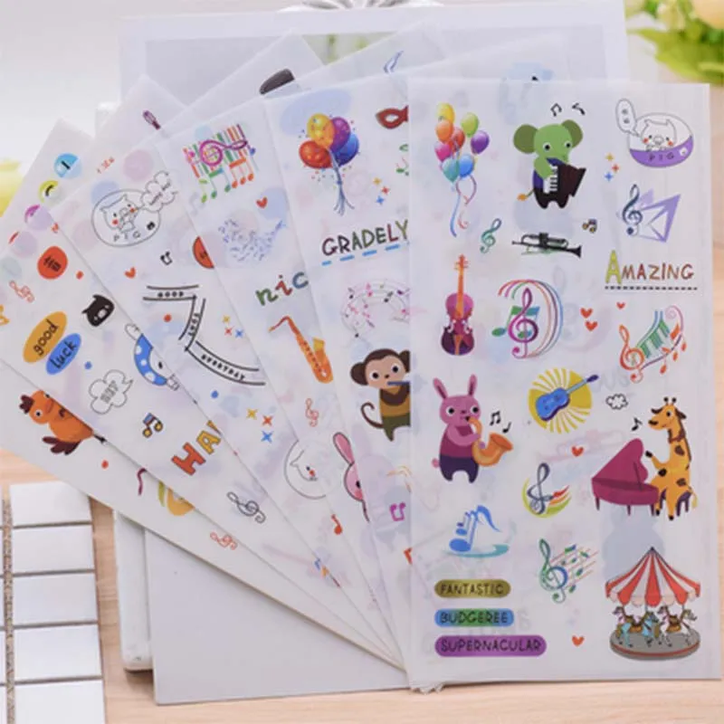 6 шт. музыкальный стикер для заметок малыш счастливый праздник корейский