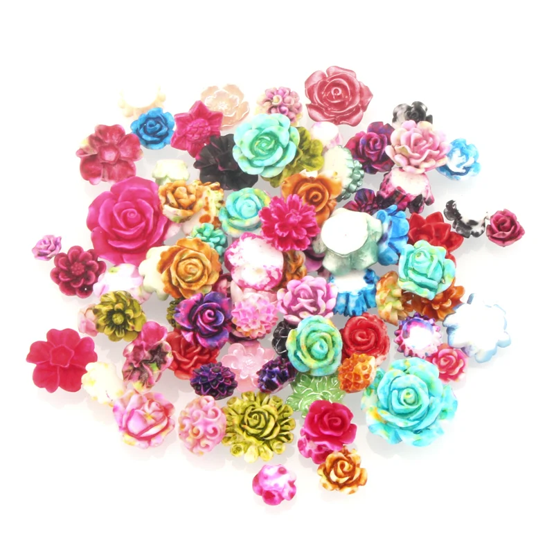 100 шт. смешанные кавайные кабошоны для цветов из смолы украшения скрапбукинга Diy