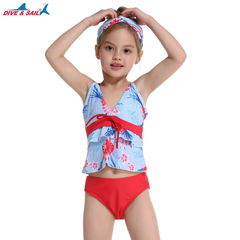 Купальник-бикини для девочек в стиле пэчворк детский купальник на бретелях