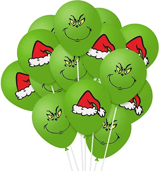 10 шт./лот Гринч как палантин Рождество латексные воздушные шары украшения для
