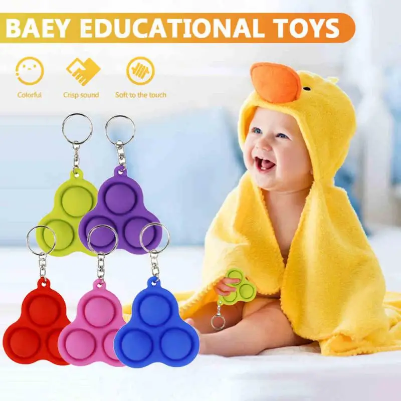 

Fidget Toys Silicone Keychain Decompression Toy Finger Press Bubble Music Simple Decompression Keychain Fun Sensory Squeeze Toys