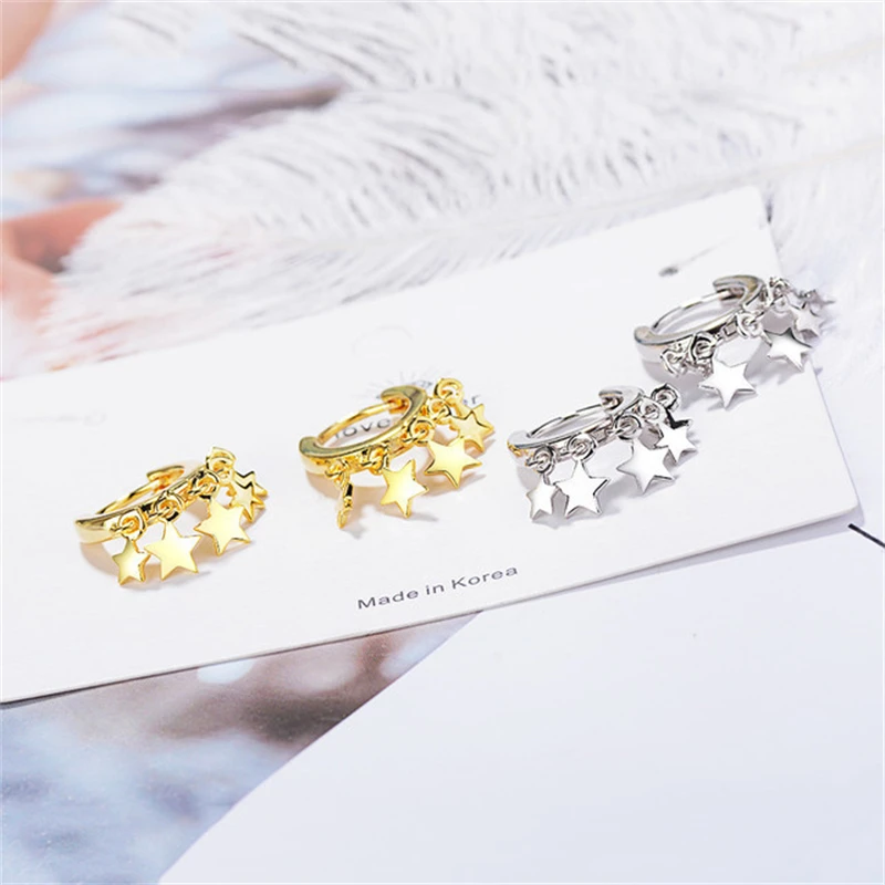 

YJGS Unique Design Fashion Earrings Gold Silver Color Copper Metal Small Hoop Huggie Earrings For Women Pendiente El aro Gifts