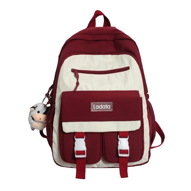 

2021 New Korean Style Cute Schoolbag Cute Backpack Student Large Capacity Backpack Japanese Style Contrast Color Backpack