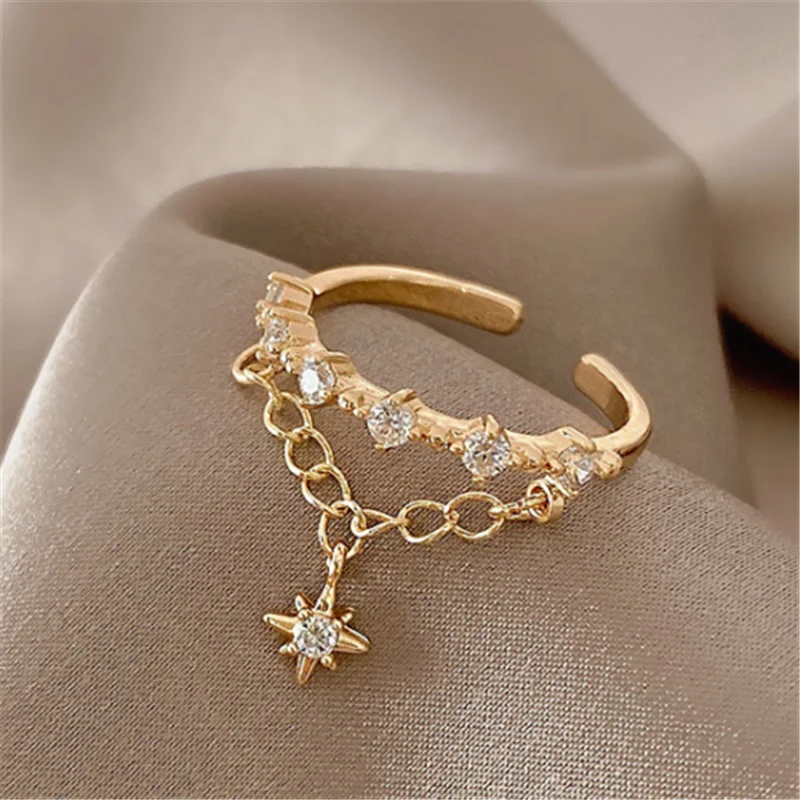 

Simple Temperament Opening Eight-pointed Star Ring Niche Women Holiday Gift Party Jewelry Wholesale