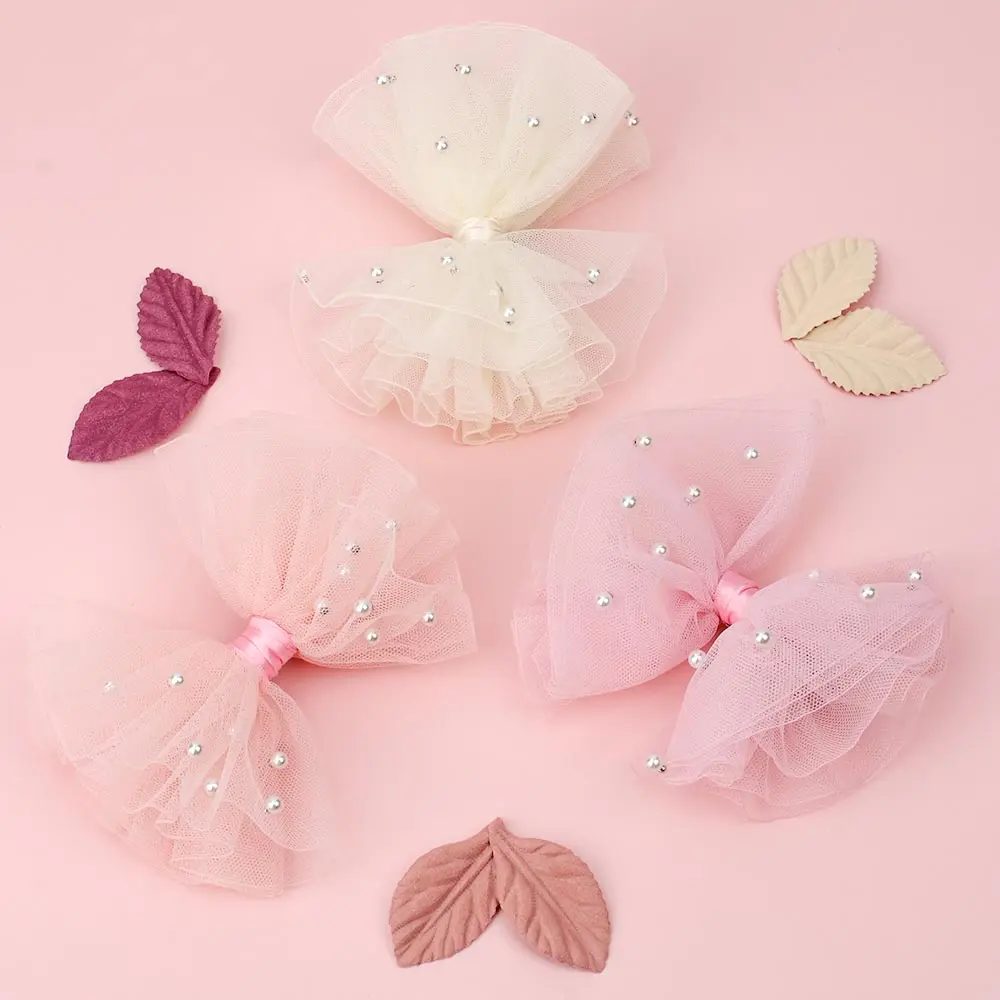 

1 шт. корейская мода бант для волос с зажимами сладкий розовый заколки для волос аксессуары для волос для девочек заколки из пряжи и тюля, бок...