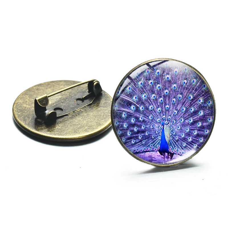 SIAN Newest Peacock Feathers Brooch Beautiful Green Feather Glass Gem Charm Bronze Silver Color Clothes Pins Metal Ethnic Style | Украшения