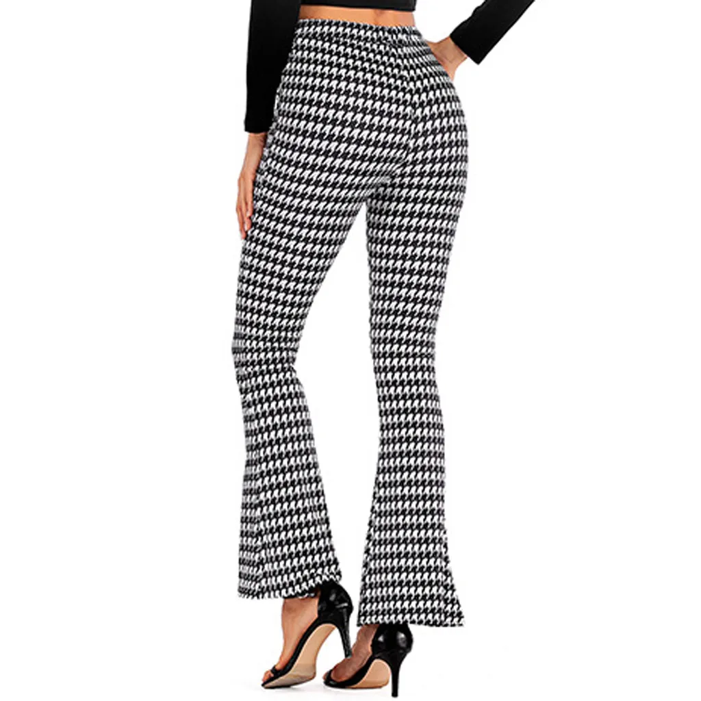 Женские широкие брюки в полоску эластичные длинные большого размера с высокой