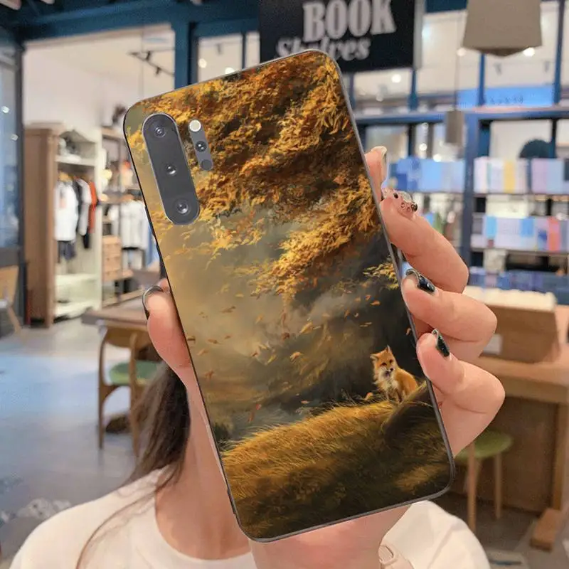 

Cute Fox In Autumn leaves forest Phone Case For Samsung Galaxy Note20 ultra 7 8 9 10 Plus lite J7 J8 Plus 2018 Prime