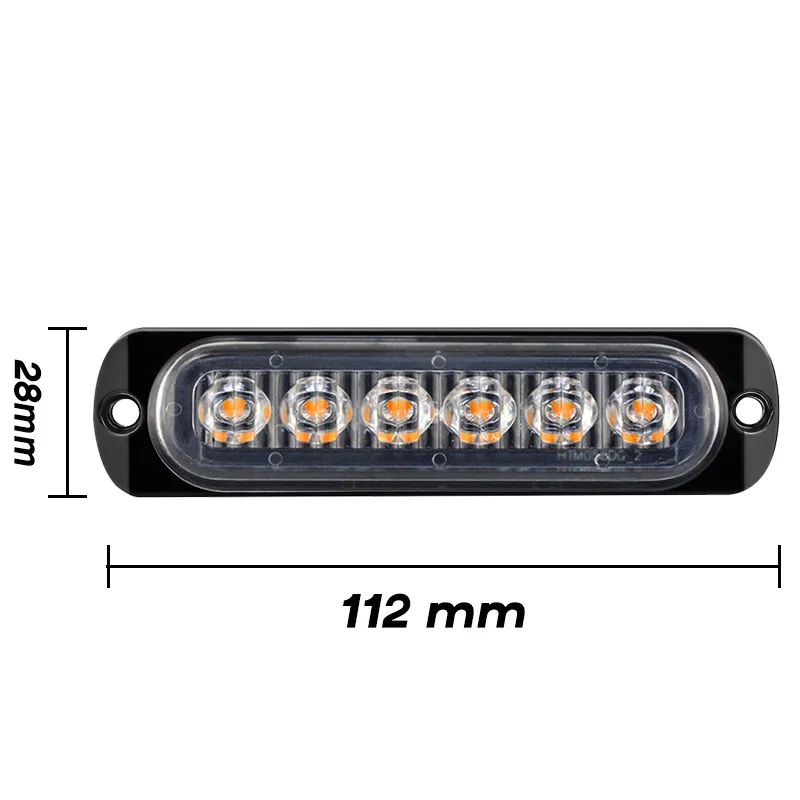

12V-24V Car side light New truck side light ultra thin 6 LED side light pick-up truck explosion flash Signal warning light