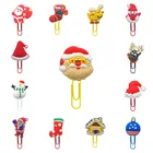 1 шт., милые рождественские закладки для книг, скрепки, снеговик, держатель для страниц, для школы, для учителя, канцелярские принадлежности, для офиса, Детский Рождественский подарок