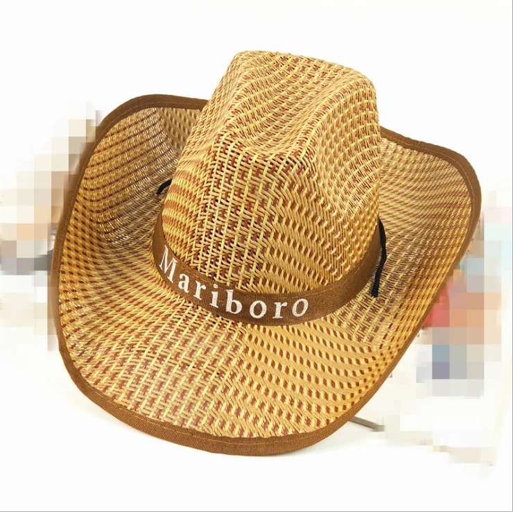 Tourism large brim casual straw hat men's and women's protection sun summer cowboy | Аксессуары для одежды