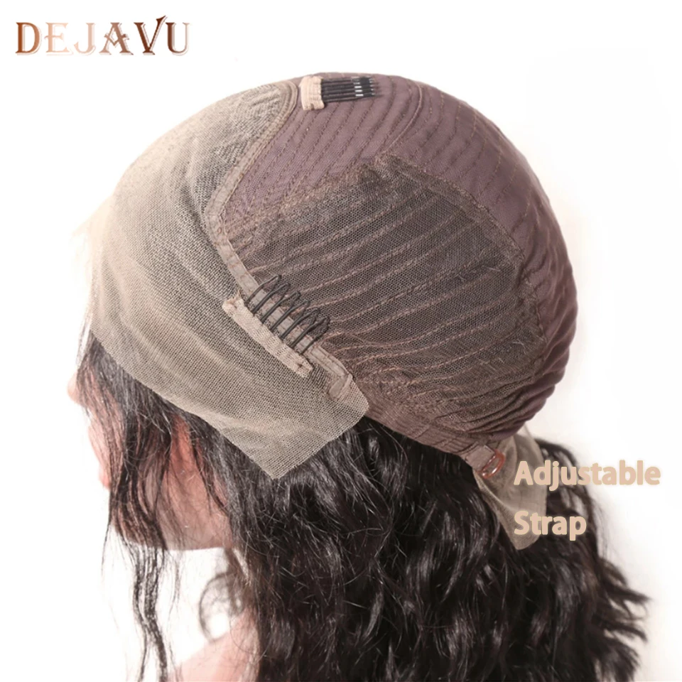 

DEJAVU Average Size Cap 4x4 Lace Closure Wigs Made By Brazilian Hair Body Wave Bundles with Closure 100% Human Non-Remy Hair