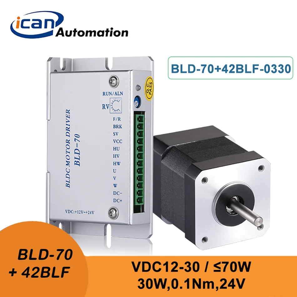 

ICAN 3 Phase Brushless Dc Motor 30W 24VDC 3000RPM BLDC Motor And Controller