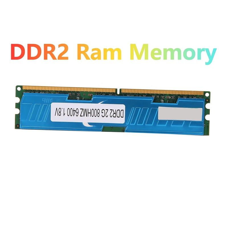 

2GB DDR2 Ram Memory 800Mhz PC2 6400 240 Pins 1.8V DIMM with Cooling Vest for AMD Desktop Memory Ram