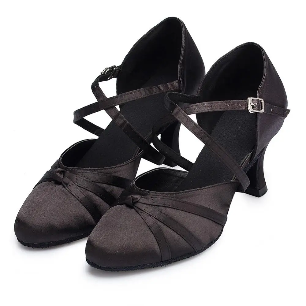 HROYL Women Latin Dance Shoes For Girls Ladies Indoor Ballroom Tango Modern Dancing Shoes 10/8.5/7.5/6/5CM Heels Wholesaler