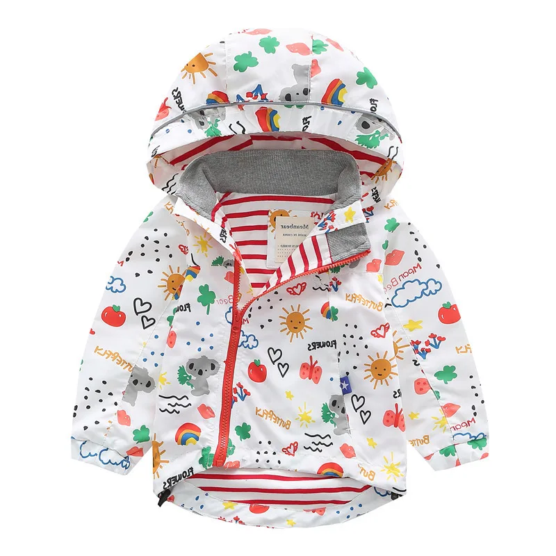 

Baby Girls Jacket Spring Tao 2022 Modis Coat Water Resistant Windproof Kids Hooded Outerwear Children Rain Windbreaker