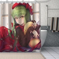 hot custom anime character cheese kun curtains polyester bathroom waterproof shower curtain with plastic hooks more size