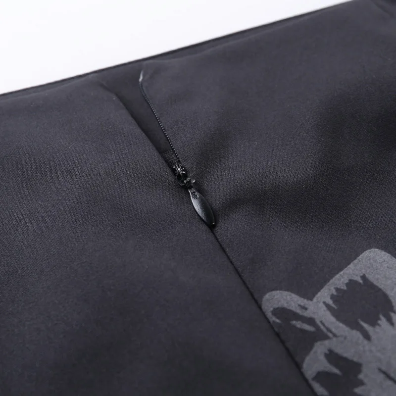 

Gothic Black High Waist Mini Skirt Harajuku Reflective Butterfly Print Skirt Women Streetwear Casual Sexy Split Skirts