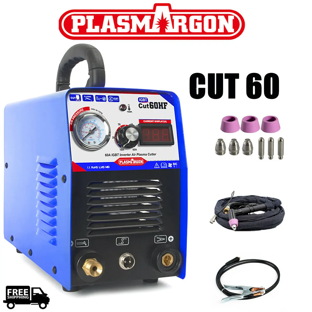 Плазменный резак CUT60 HF Air Цифровой инвертор 110/220 В ручной плазменный Plasmaresis Aurora для