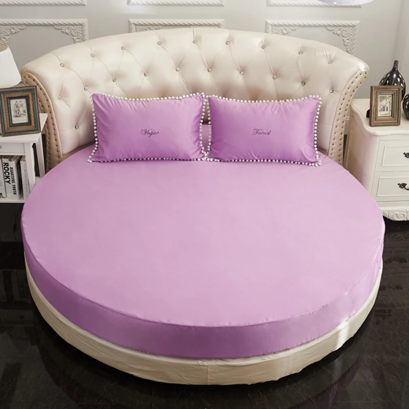 Круглая простыня романтическая однотонная круглая Комплект постельного белья
