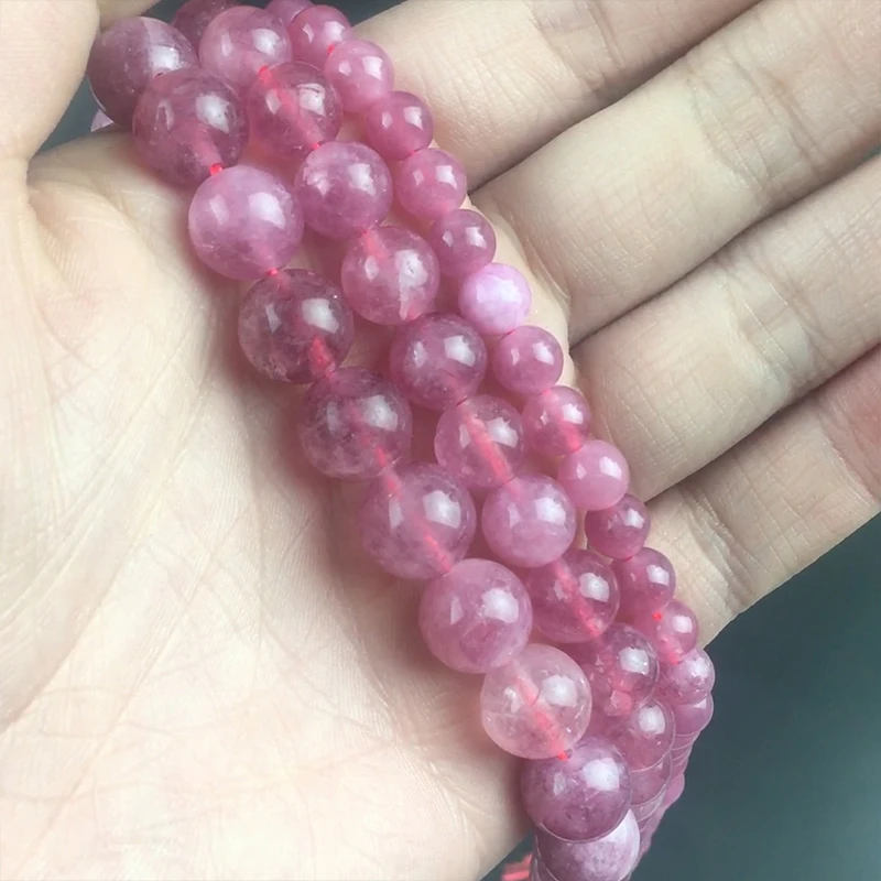 

Natural Stone Purple Chalcedony Jades Loose Spacer Beads For Jewelry Making DIY Round Angelite Beads Bracelet 15'' 4 6 8 10 12mm