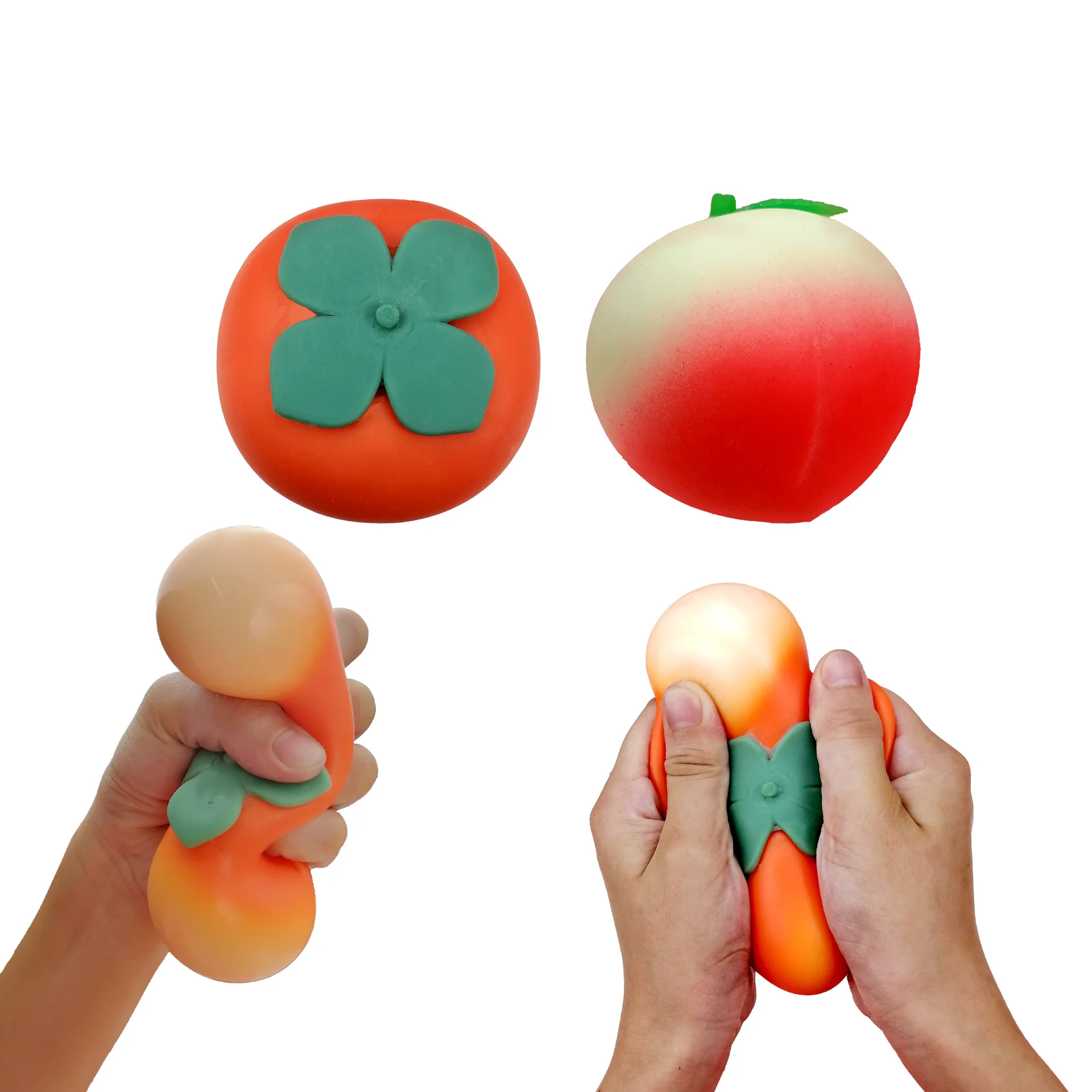 

Hot Kawaii Squishy Peach Tomato Fruits Squeeze Anti Stress Relief Fidget Hand Toys For Children Kids Adult Store Simulation Doll