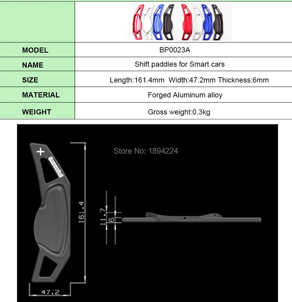 

2pcs Aluminum Car Steering Wheel Shift Paddle Shifter Extension For Mercedes benz Smart Fortwo 2017-2019