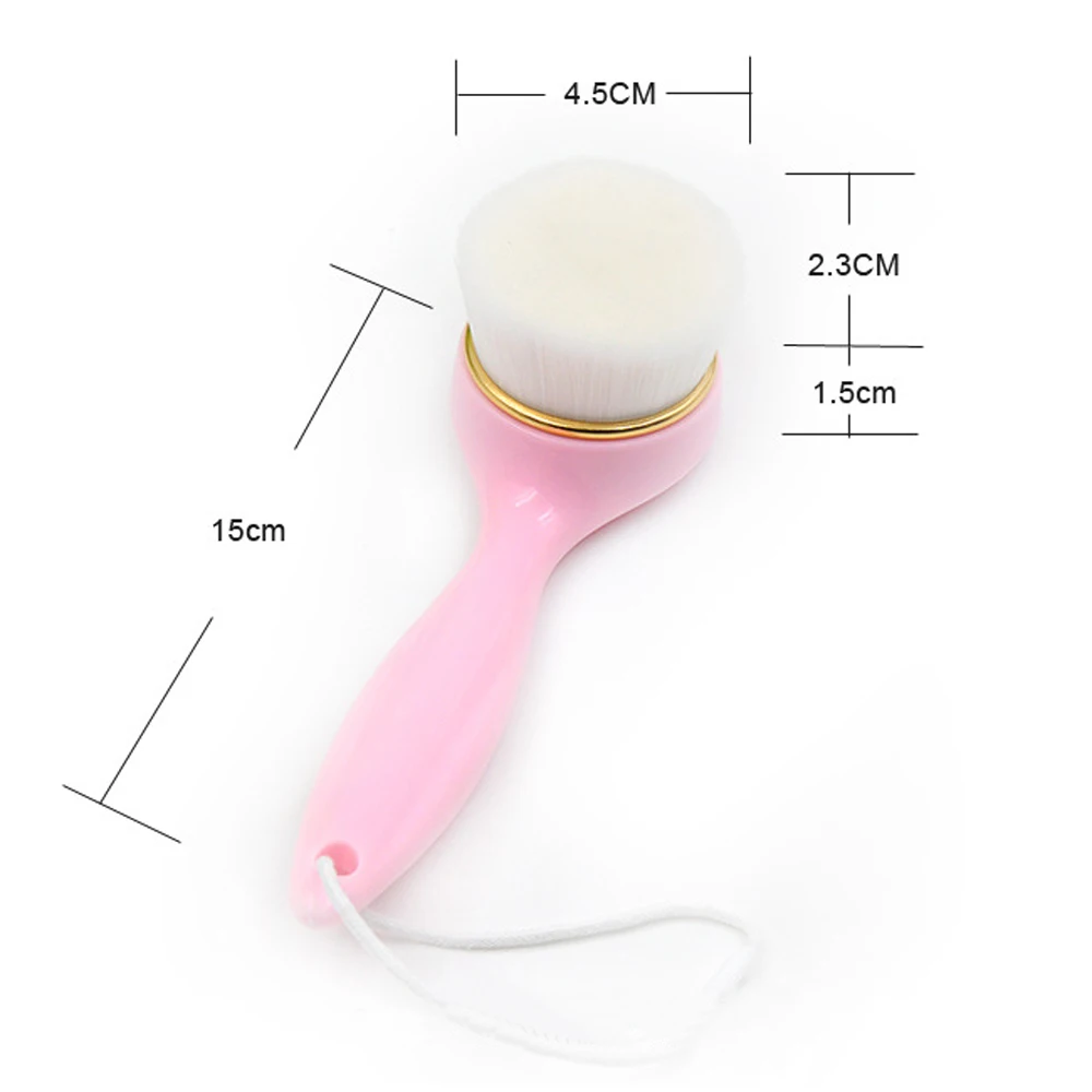 Facial Care Mild Fiber Oval Brush Makeup Cleansing Washing Brushes Beauty Long Handle Face Deep Clean | Красота и здоровье
