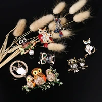 1pc brooch pin rhinestone gift jewelry owl brooch womens clothing accessories charm pearl brooches wedding