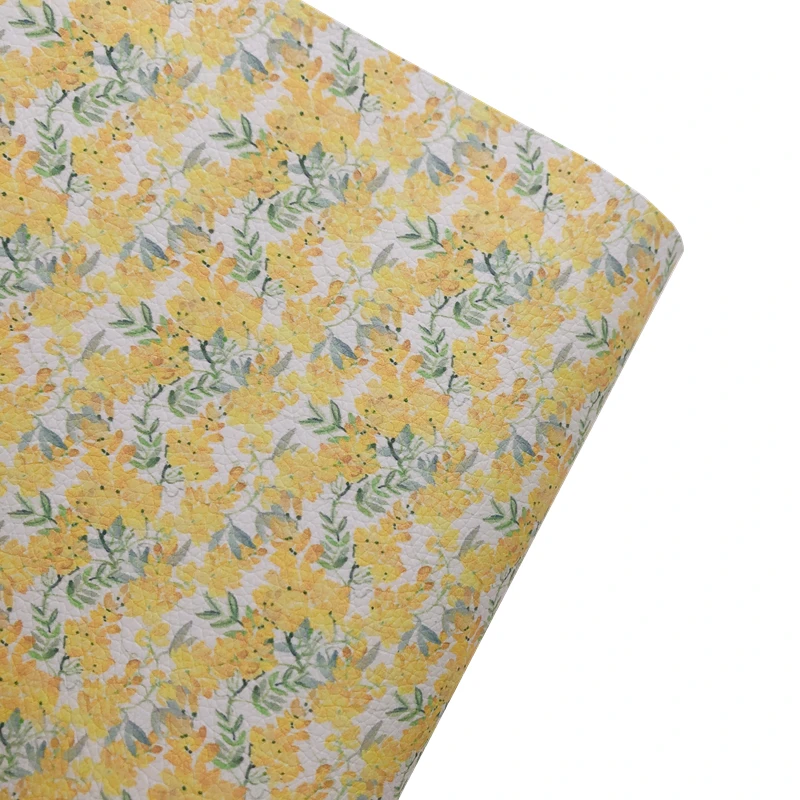 Новинка Радуга 30x2 2 см/A4 Цветущий желтый принт акации искусственная кожа для
