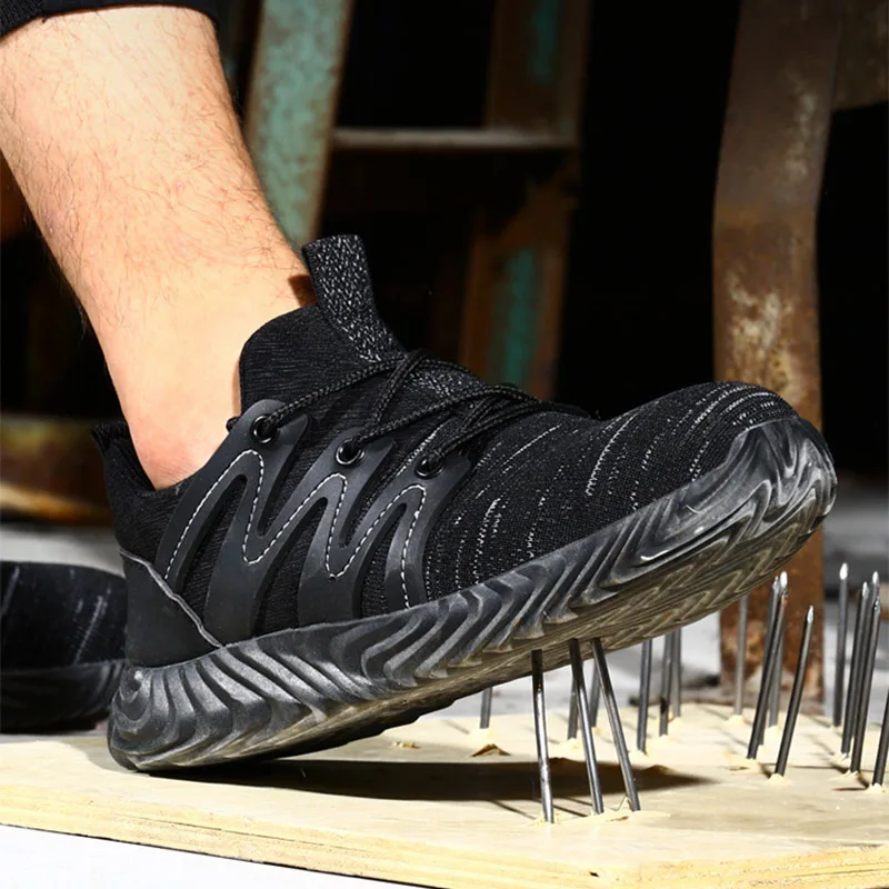 Легкие дышащие мужские защитные ботинки со стальным носком рабочие для мужчин