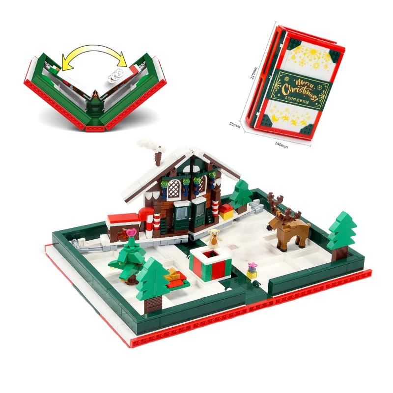 

New 635pcs Building Block Merry Christmas Story Book Bricks Santa Claus Figures Dolls Children Toys for Children Christmas Gifts
