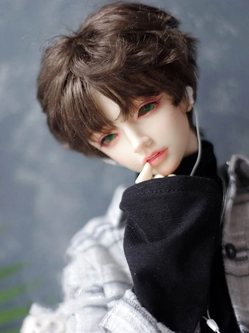 Bybrana BJD кукла имитация парик мохера короткие вьющиеся волосы 1/3 1/4 темно-коричневый Корица