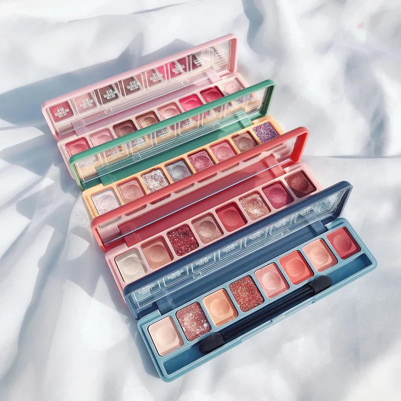 

Matte female eye shadow palette, 8 colors, gloss, waterproof, durability, makeup, gloss, eye beauty