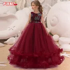 PLBBFZ Рождественский винтажный костюм детская одежда с вышивкой платье принцессы с лепестками вечерние нее свадебное платье для девочек 10 12 13 лет