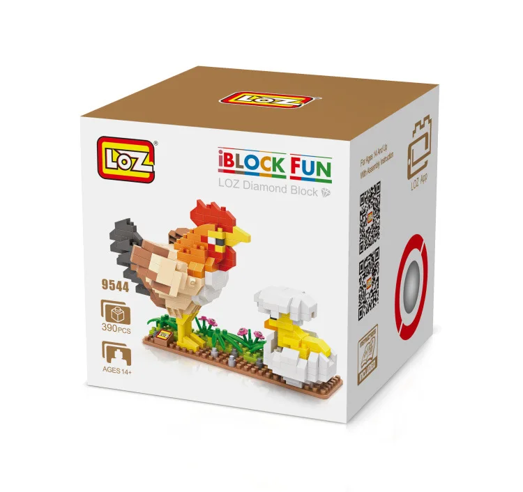 

9544-9547 260-390pcs Micro Blocks Animal Building Toys Eagle Parrot Hen Peacock Figure Toys for Children Toys Gifts for Kids