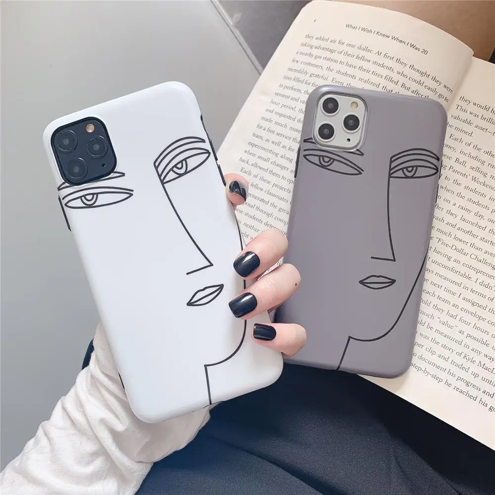 Простой художественный Рисунок линии лица белый чехол для телефона iPhone XS 11 Pro MAX XR
